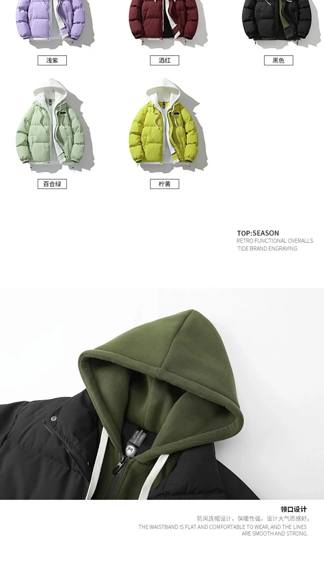 2025 Winter Men's Hooded Cotton Coat Detail