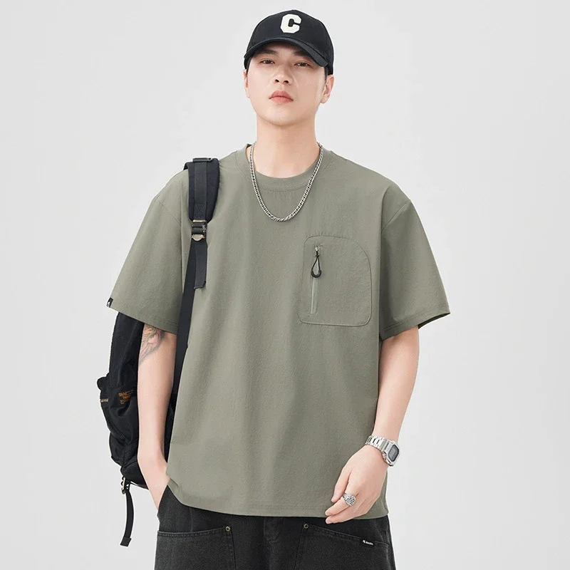 Japanese Workwear Men's T - Shirt 2025 Summer