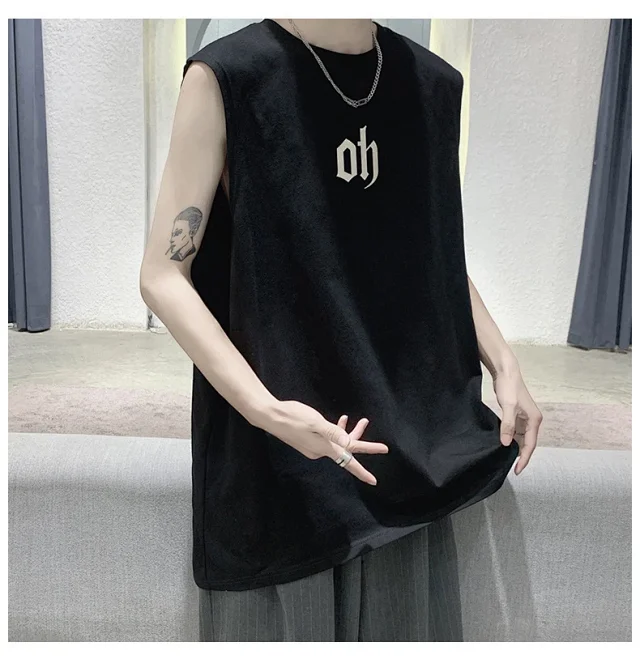 Men's Cotton Sleeveless Gym Tank Top Detail
