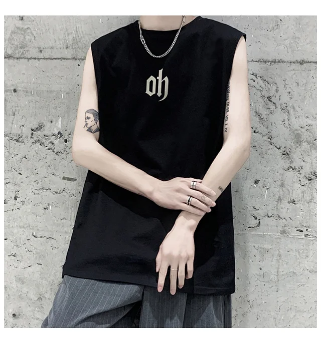 Men's Cotton Sleeveless Gym Tank Top Detail