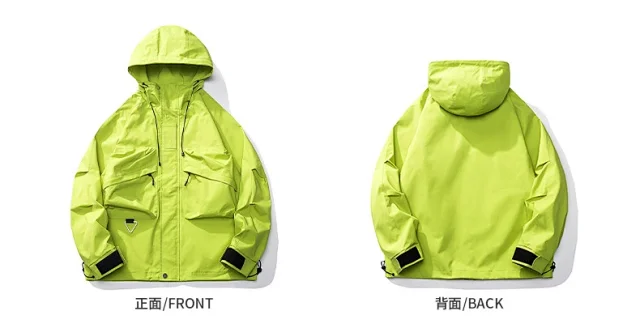 Solid Outdoor Windproof Waterproof Hooded Jacket Detail