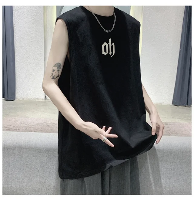 Cotton Men's Summer Sleeveless T-shirt Detail