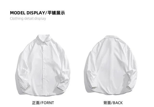 Men's 2025 Autumn Solid Long-sleeve Shirt Detail