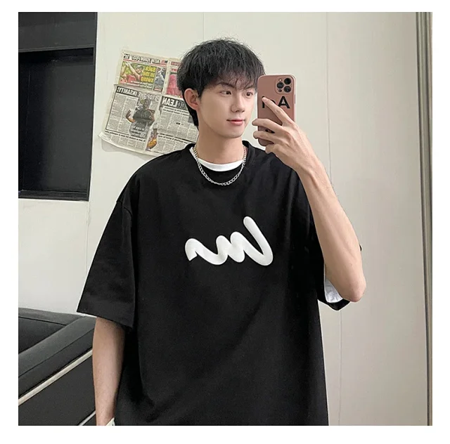 Summer Men's Trendy Short Sleeve T-shirt Detail