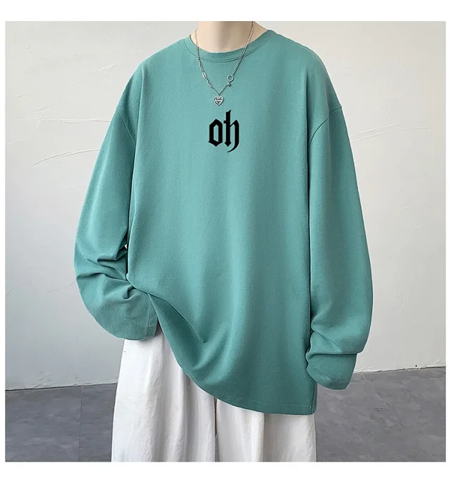Autumn New Hong Kong Style Cotton T-shirt Detail