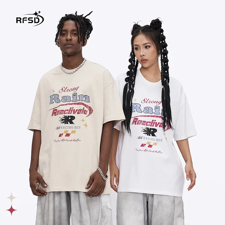 RFSD Men's Hand - drawn Letter Print T - Shirt