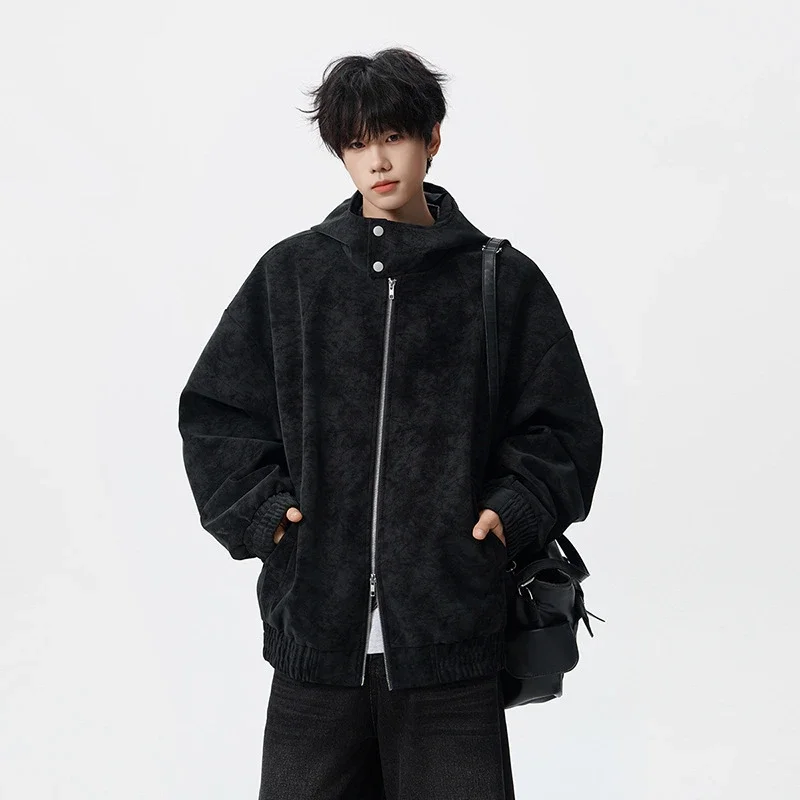 Retro HK Style Men's PU Leather Jacket