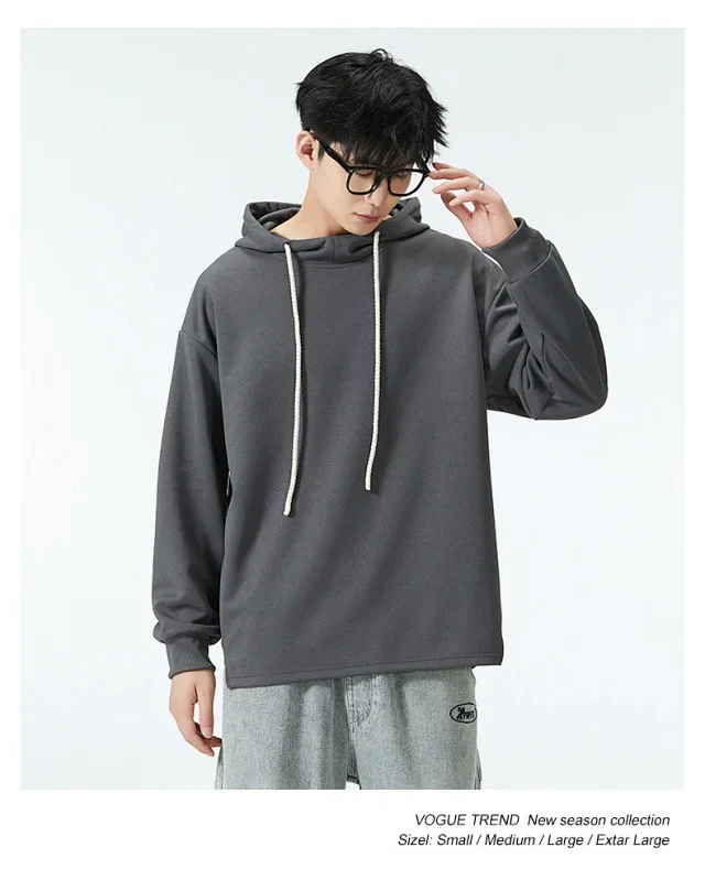 Men's Autumn/Winter Solid Hoodie Detail