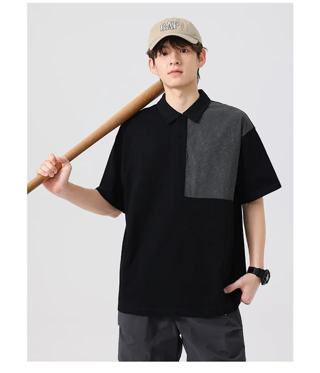 2025 Summer Men's Polo Shirt - Retro Colorblock Detail