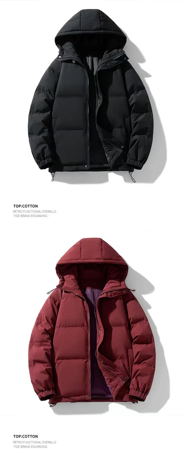 Japanese Style Couple Puffer Jackets Detail