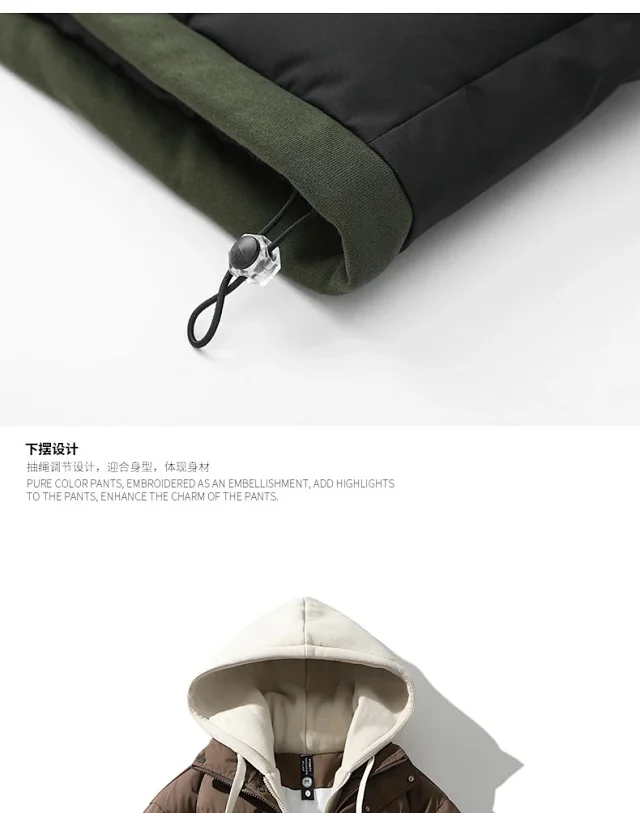 2025 Winter Men's Hooded Cotton Coat Detail