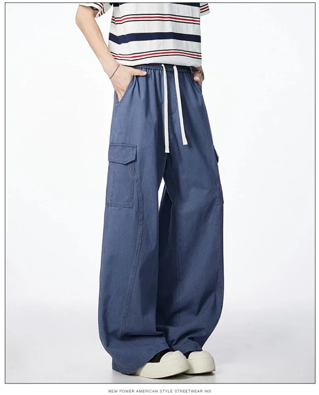 Designer Workwear Unisex New American Sporty Casual Wide-Leg Pants Detail