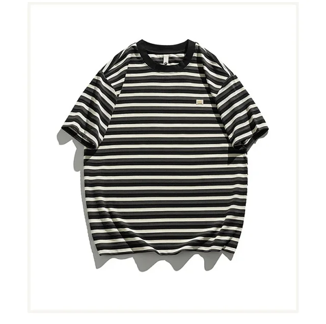 2025 Men's Striped Color - Blocked Tee Detail