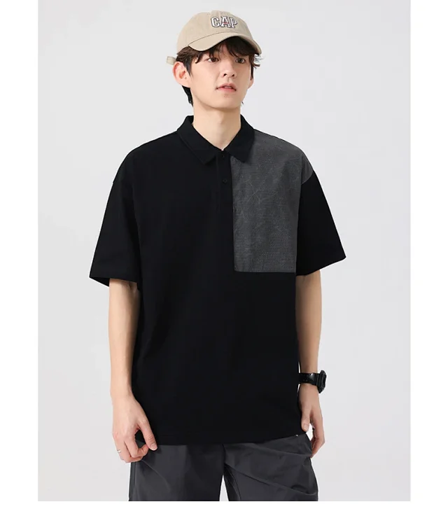 2025 Summer Men's Polo Shirt - Retro Colorblock Detail
