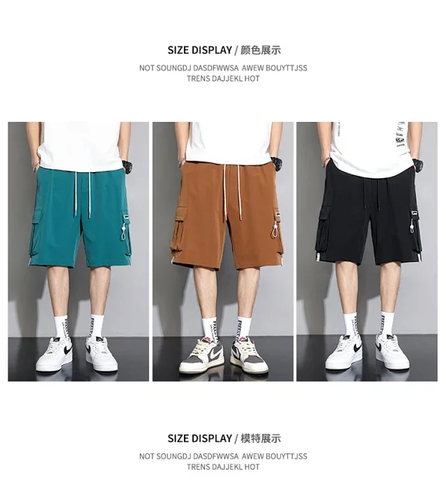 Men's Summer Ice Silk Cargo Shorts Detail
