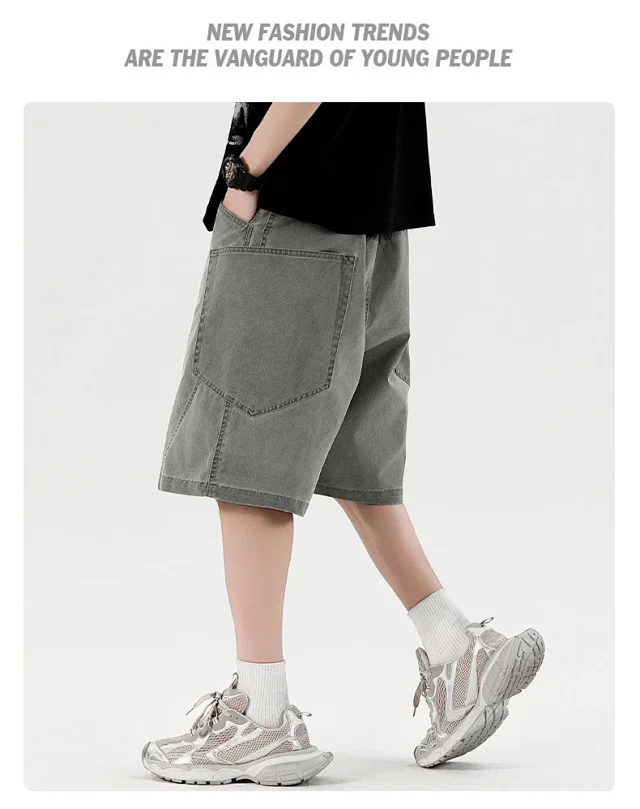 Men's Retro Denim Shorts Detail