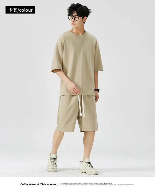 Summer Men's New Short-sleeve T-shirt Set Detail