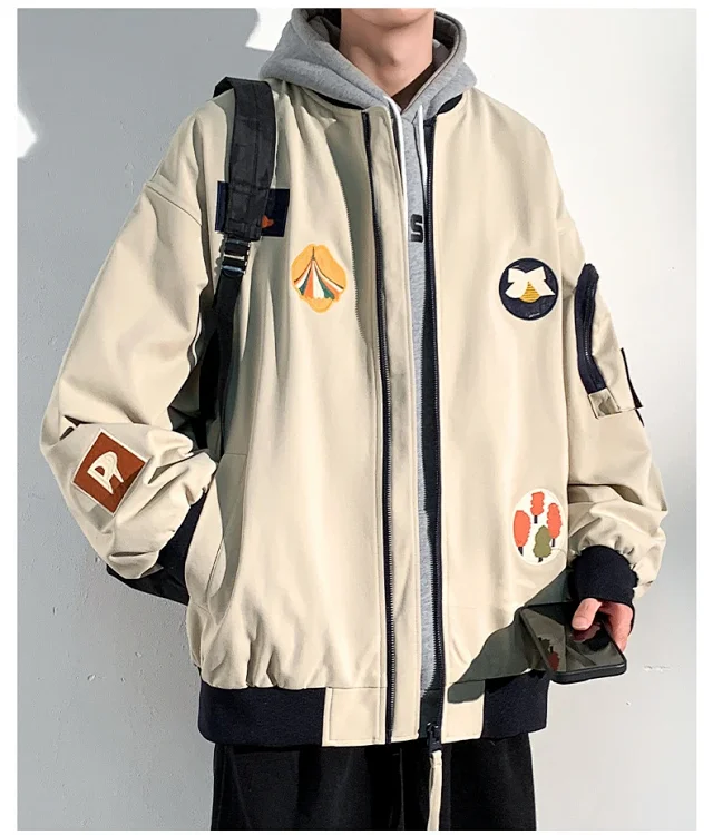 2025 Men's Autumn Stand-collar Flight Jacket Detail
