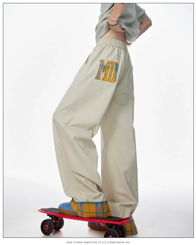 Men's Retro Loose Plaid Pants Detail
