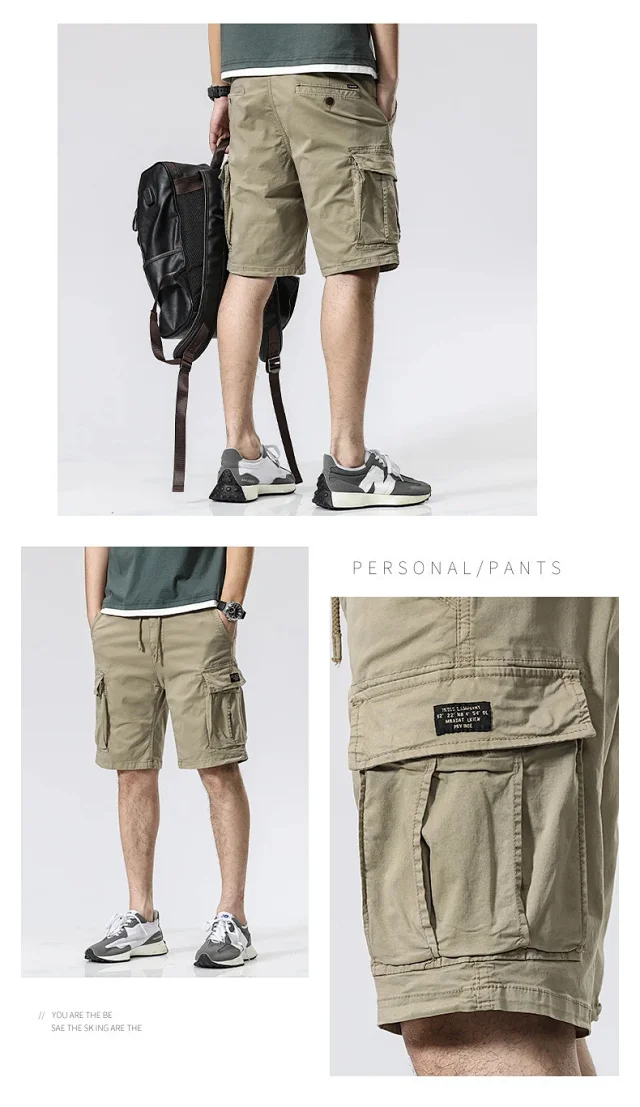Men's Summer American Cargo Shorts Detail
