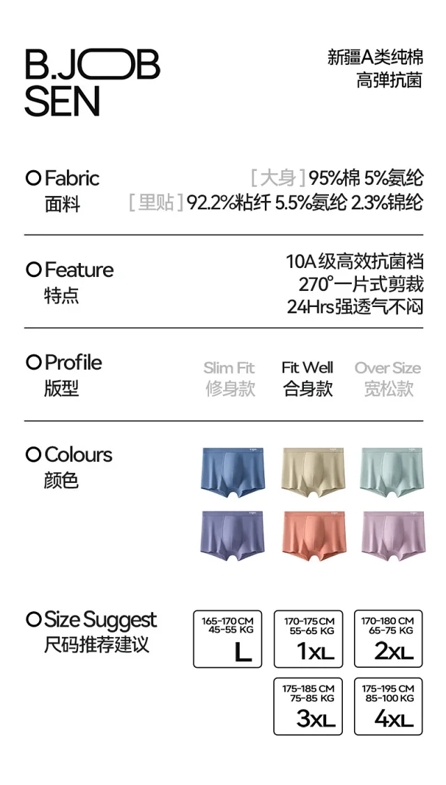 Men's Cotton Boxer Briefs 2025 Detail