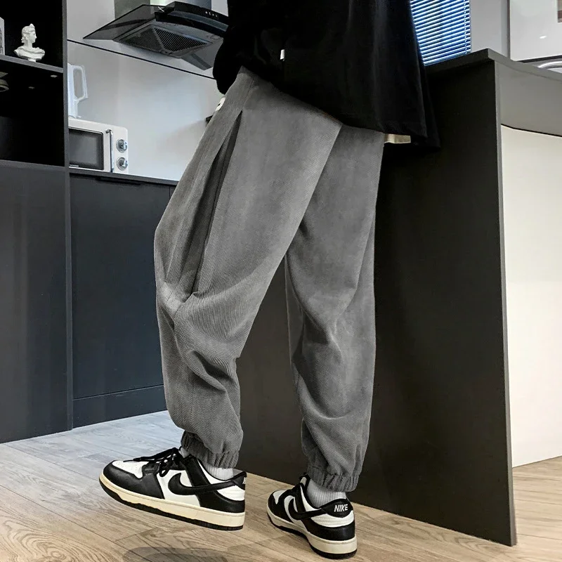 Autumn Mens Retro Loose Tapered Pants