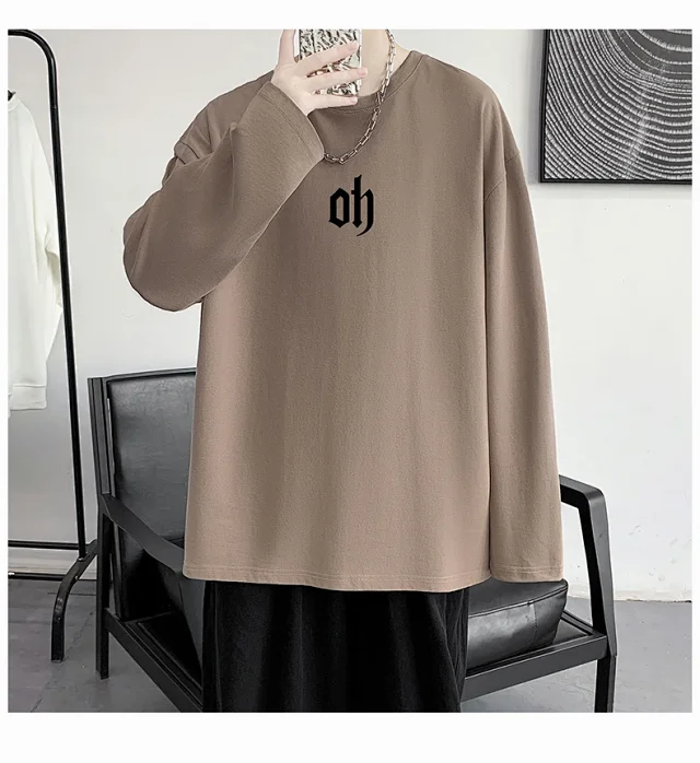 Autumn New Hong Kong Style Cotton T-shirt Detail