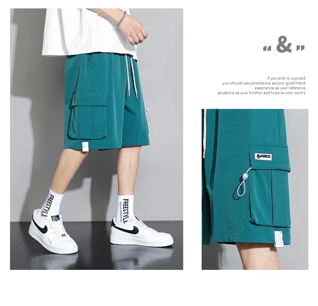 Men's Summer Ice Silk Cargo Shorts Detail