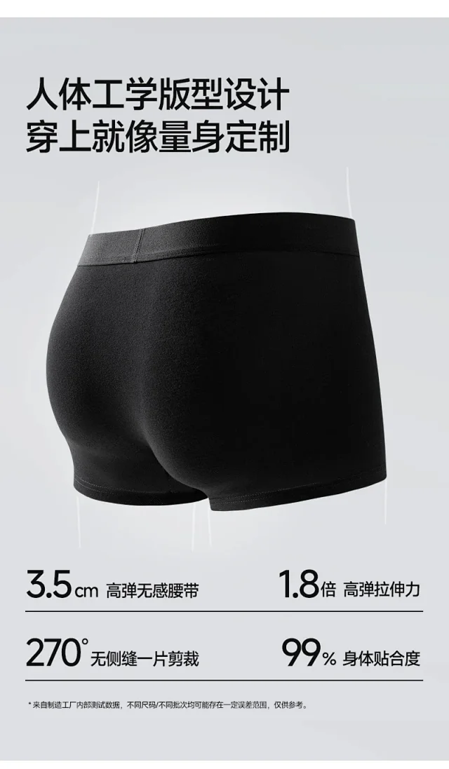Men's 100% Cotton A-Class Boxer Briefs Detail