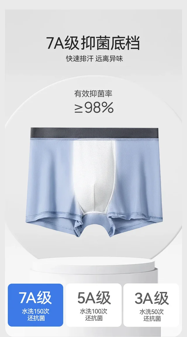 Men's Ice Silk Breathable Boxer Briefs Detail