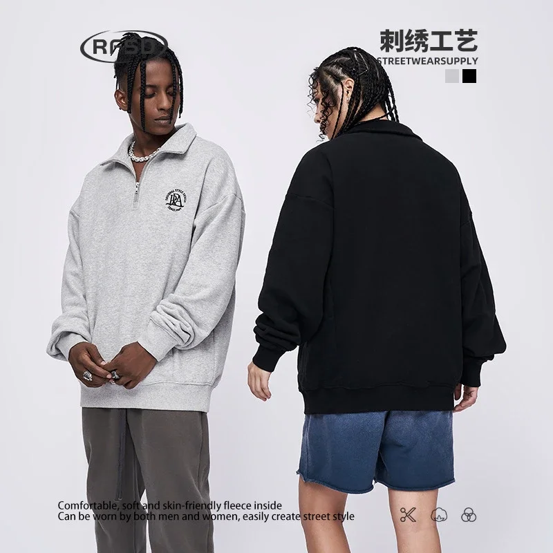 RFSD Men's 2025 A/W 380g Embroidered Half - Zip Sweatshirt
