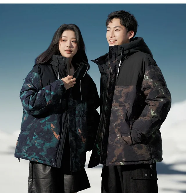 2025 Men's Short Camo Puffer Jacket Detail