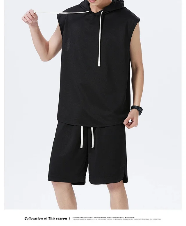Men's Summer Ice Silk Sportswear Set Detail