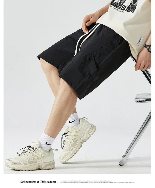 Japanese Mens Summer Work Shorts Detail