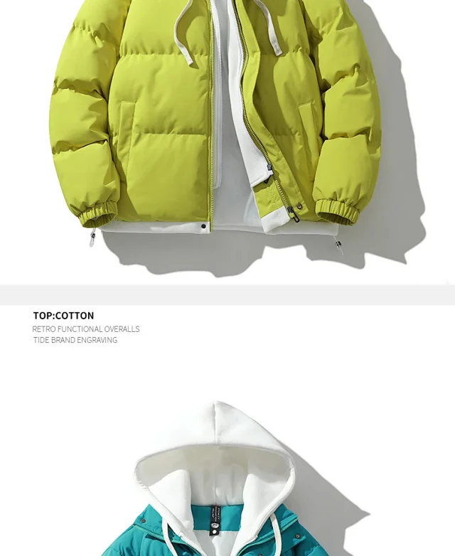 2025 Winter Men's Hooded Cotton Coat Detail