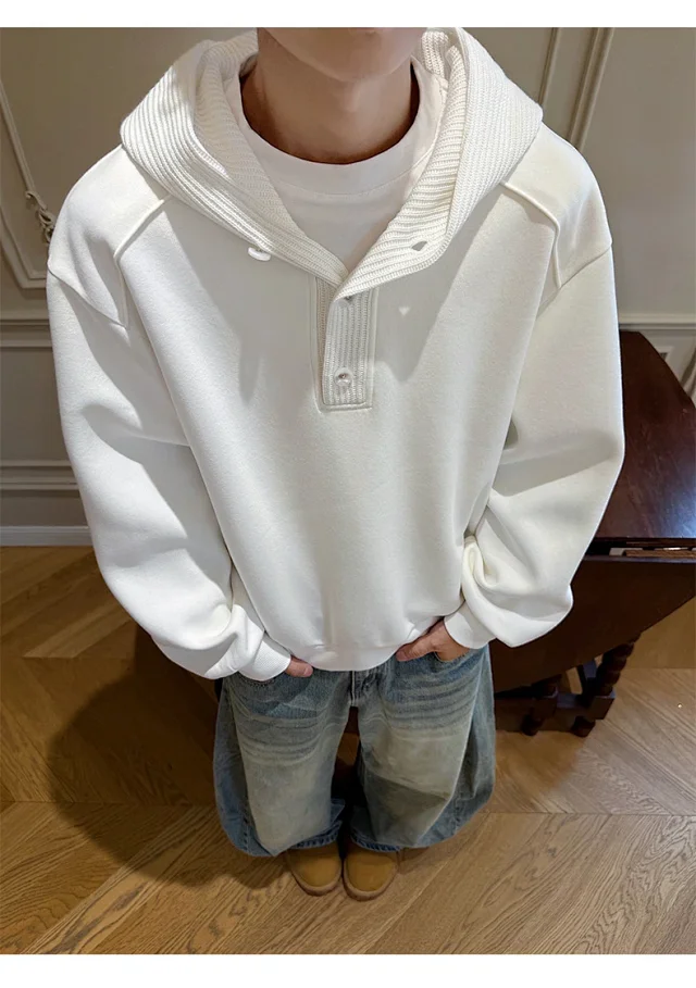 Men's Vintage Knit Hoodie Detail