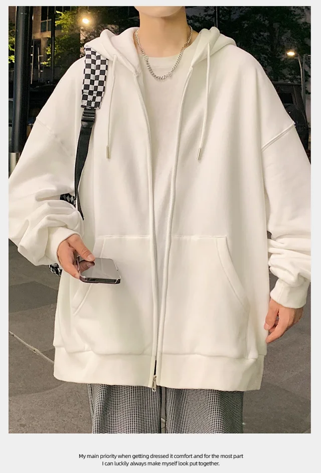 Fleece Men's Hooded Cardigan Detail