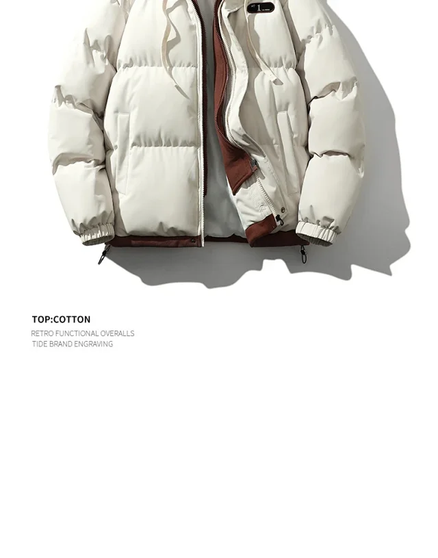 2025 Winter Men's Hooded Cotton Coat Detail