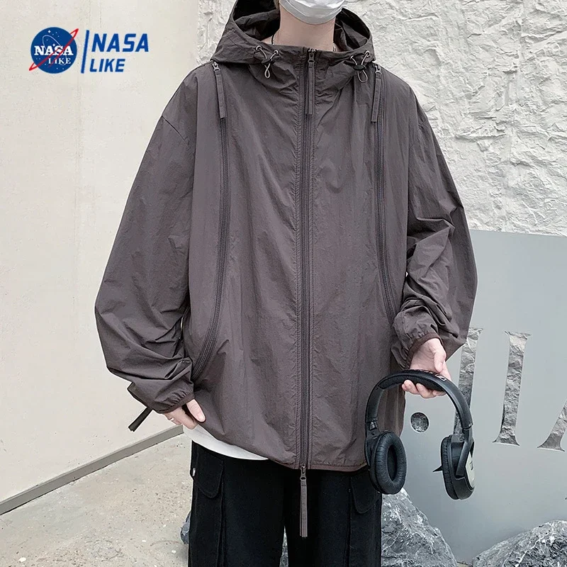 NASA Men's Zip Hooded Sun Jacket