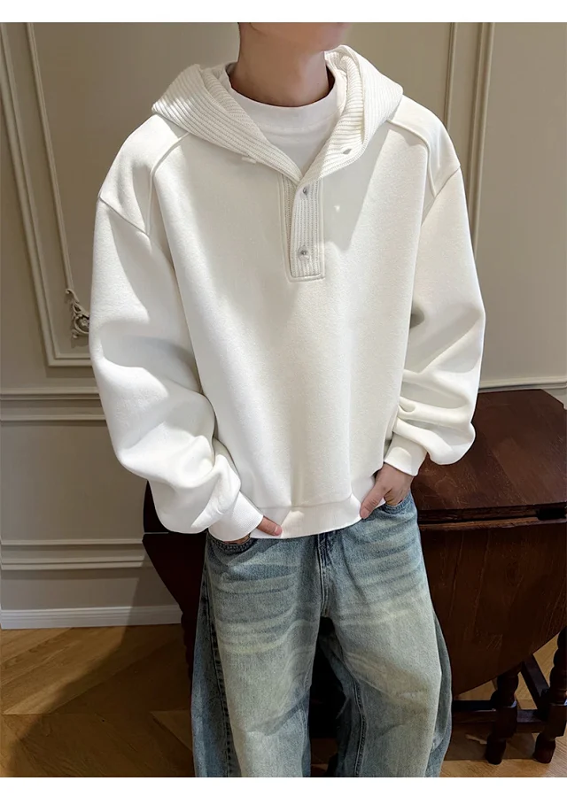 Men's Vintage Knit Hoodie Detail