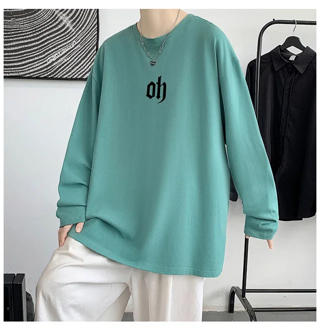 Autumn New Hong Kong Style Cotton T-shirt Detail