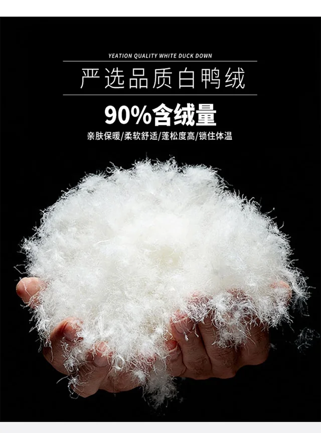 Men's Winter Down Jacket (90% White Duck Down) Couple's Bread Coat Detail
