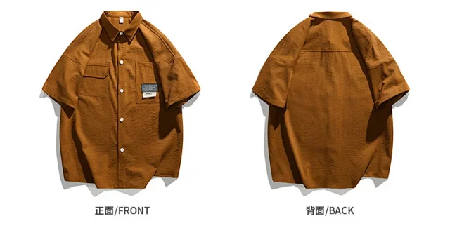 Men's Summer Ice Silk Short-Sleeve Shirt Detail