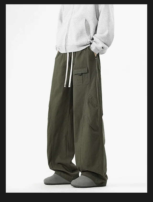 NASA Japanese Trendy Men's Cotton Cargo Pants Detail
