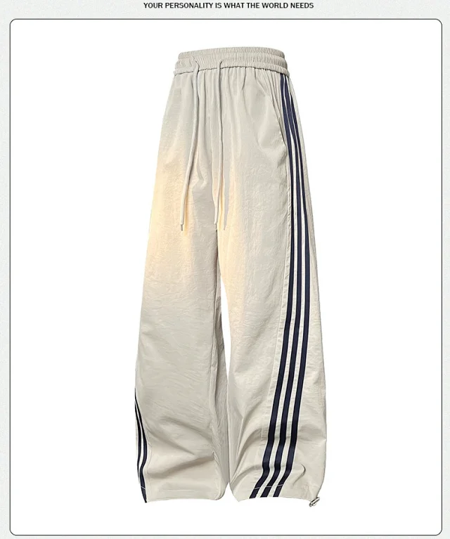 Men's Retro Striped Cargo Pants Detail
