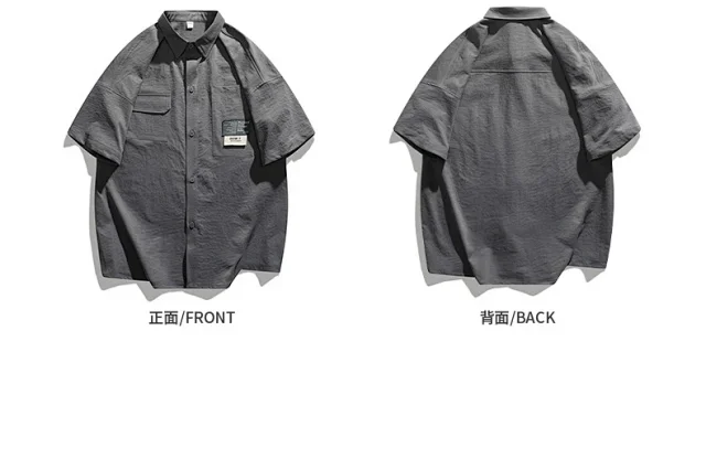 Men's Summer Ice Silk Short-Sleeve Shirt Detail