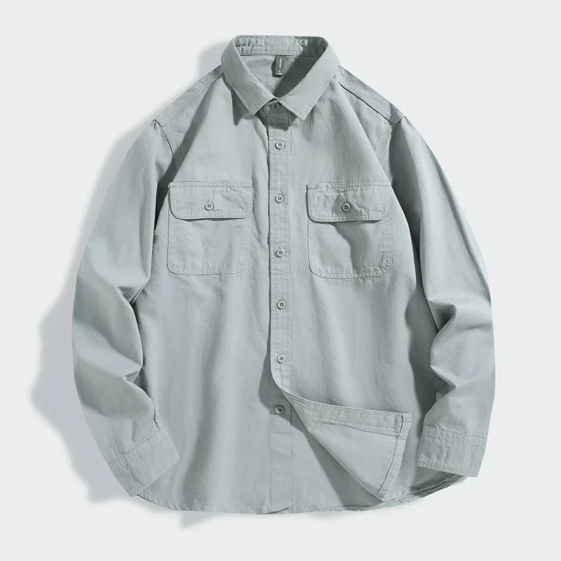 Autumn Retro Multi - Pocket Work Shirt