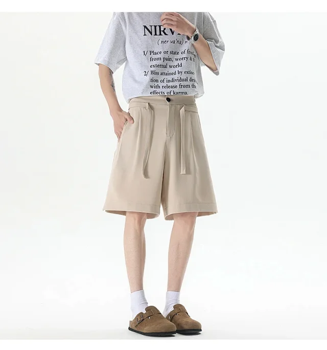 Men's Summer New Solid Color Five-point Shorts Detail