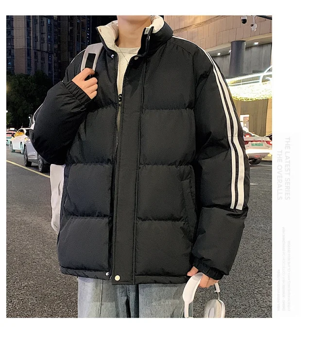 Unisex Three-Stripe Winter Puffer Detail