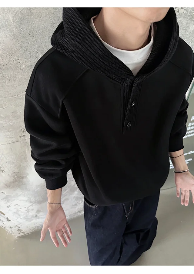 Men's Vintage Knit Hoodie Detail